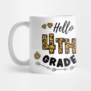 Hello 4th Grade Leopard Back To School Mug